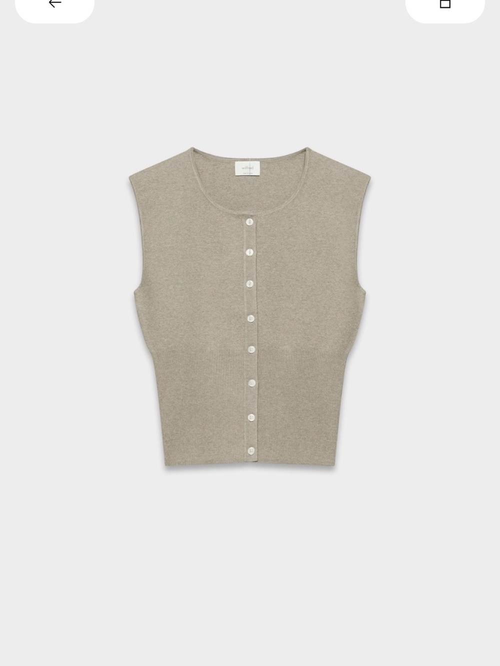 Aritzia Sleeveless Button-Front Knit Tank - Light Taupe Go Lightly